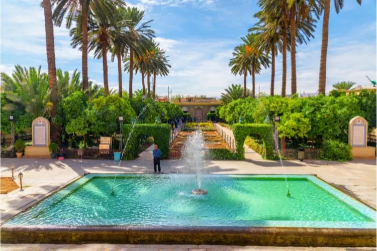 Creating a Modern Interpretation of a Persian Garden with blue water 
